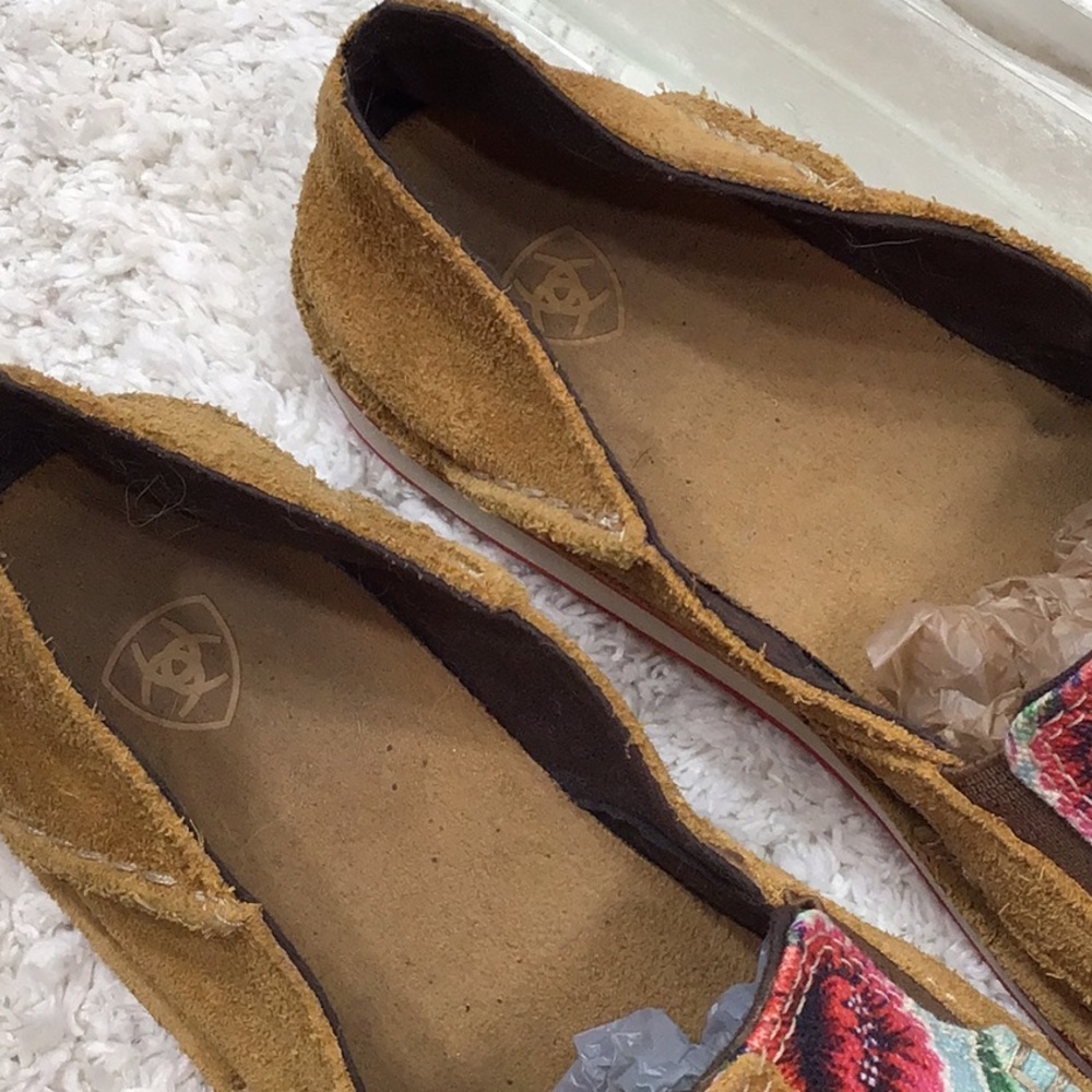 Ariat Sunburn brown suede and floral Cruiser slip on 7.5 - Picture 9 of 12